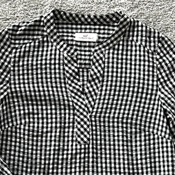 Vineyard Vines Gingham Seersucker Savannah Popover Top - Picture 3 of 8